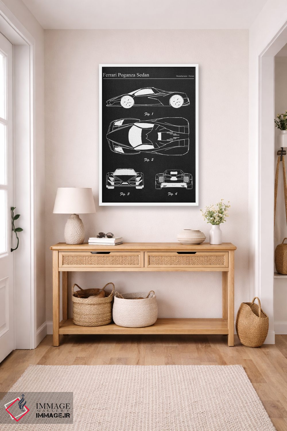 تابلو دکوراتیو فراری پوگانزا سدان اثر جوزف فرناندو - D3W