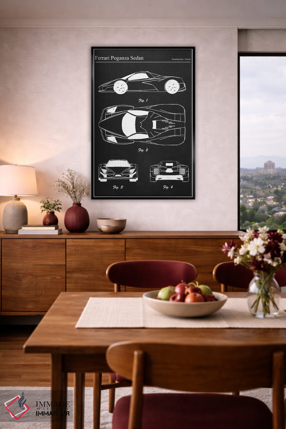 تابلو دکوراتیو فراری پوگانزا سدان اثر جوزف فرناندو - D2B