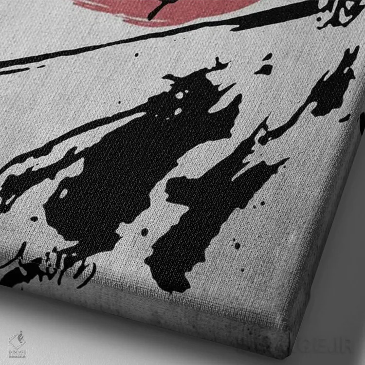 تابلو دکوراتیو کلاغ سامورایی اثر جوزف فرناندو - نمای نزدیک بافت بوم