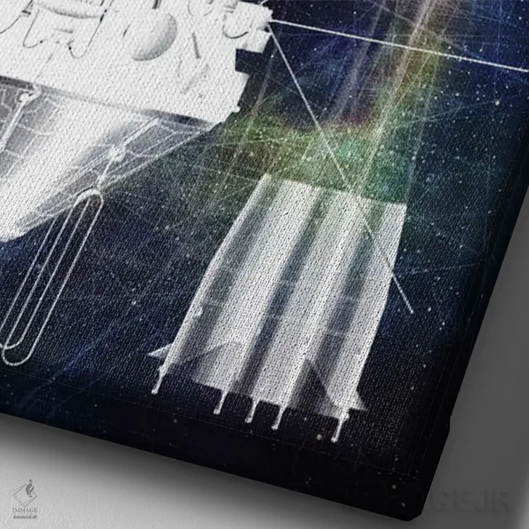 تابلو دکوراتیو موشک های ووستوک ۲ اثر جوزف فرناندو - نمای نزدیک بافت بوم