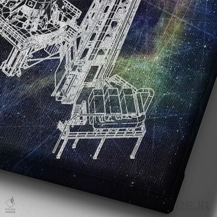 تابلو دکوراتیو نمودارهای کلی ساترن IB اثر جوزف فرناندو - نمای نزدیک بافت بوم