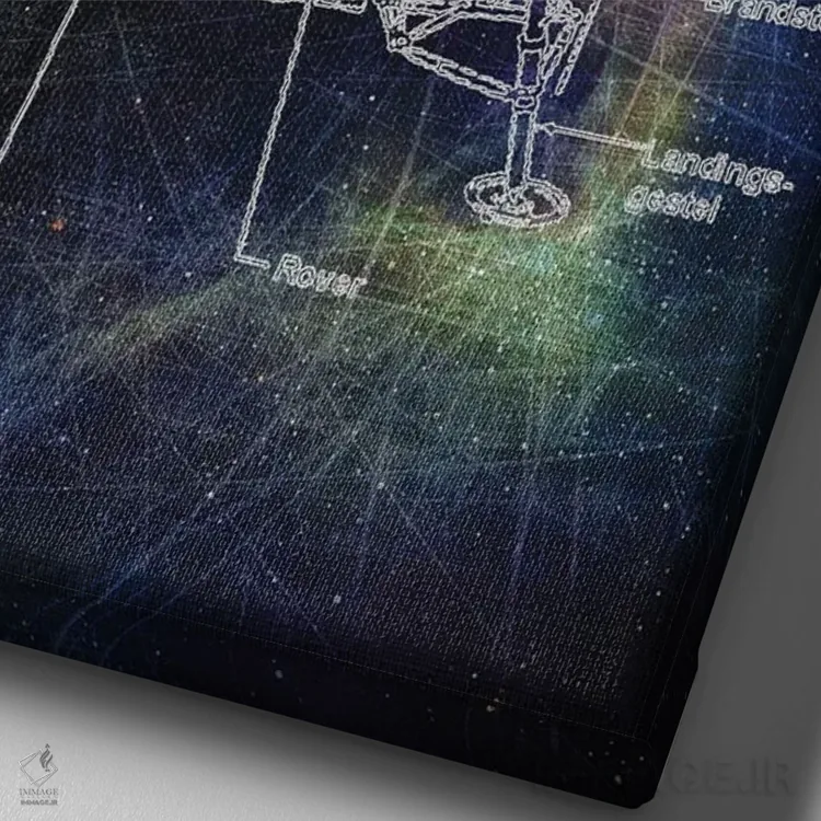 تابلو دکوراتیو فرودگر ماه اثر جوزف فرناندو - نمای نزدیک بافت بوم