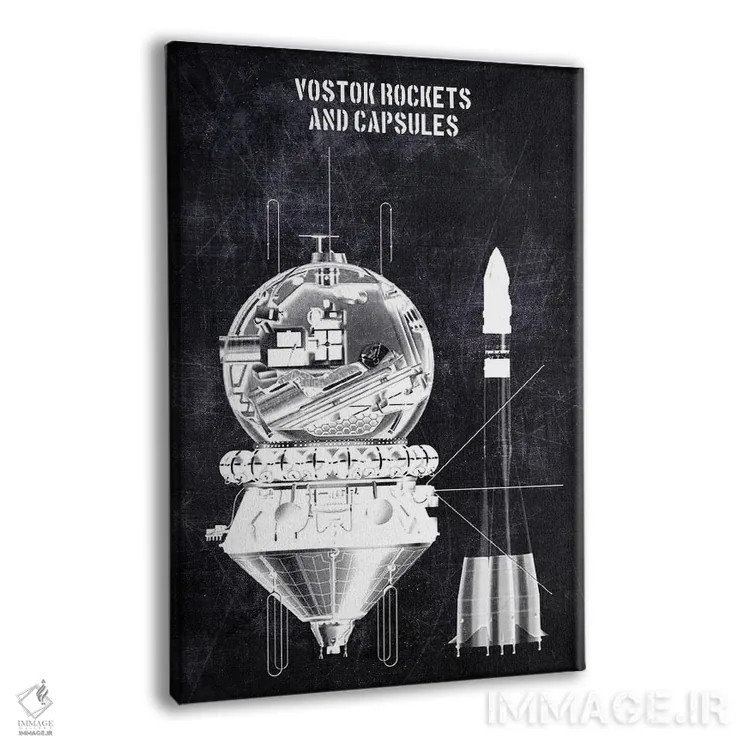 تابلو دکوراتیو موشک های ووستوک اثر جوزف فرناندو - نمای پرسپکتیو محصول