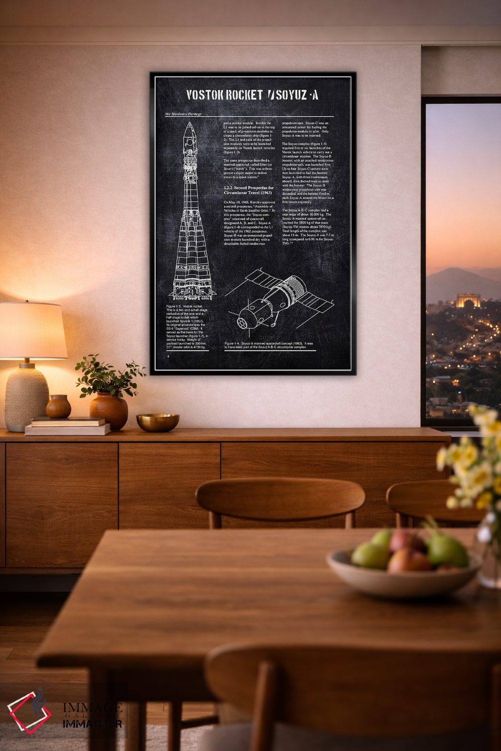 تابلو دکوراتیو موشک ووستوک و سایوز اثر جوزف فرناندو - D3B