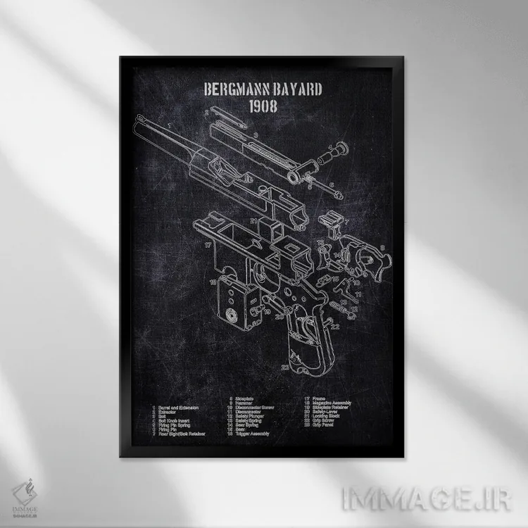 تابلو دکوراتیو برگمان بایارد اثر جوزف فرناندو - نمای قابدار مشکی