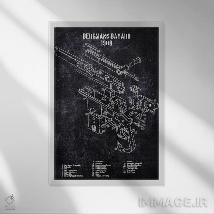 تابلو دکوراتیو برگمان بایارد اثر جوزف فرناندو - نمای قابدار سفید