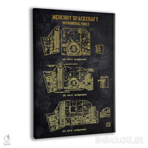 تابلو دکوراتیو پیکربندی فضاپیمای مرکوری اثر جوزف فرناندو - نمای پرسپکتیو محصول