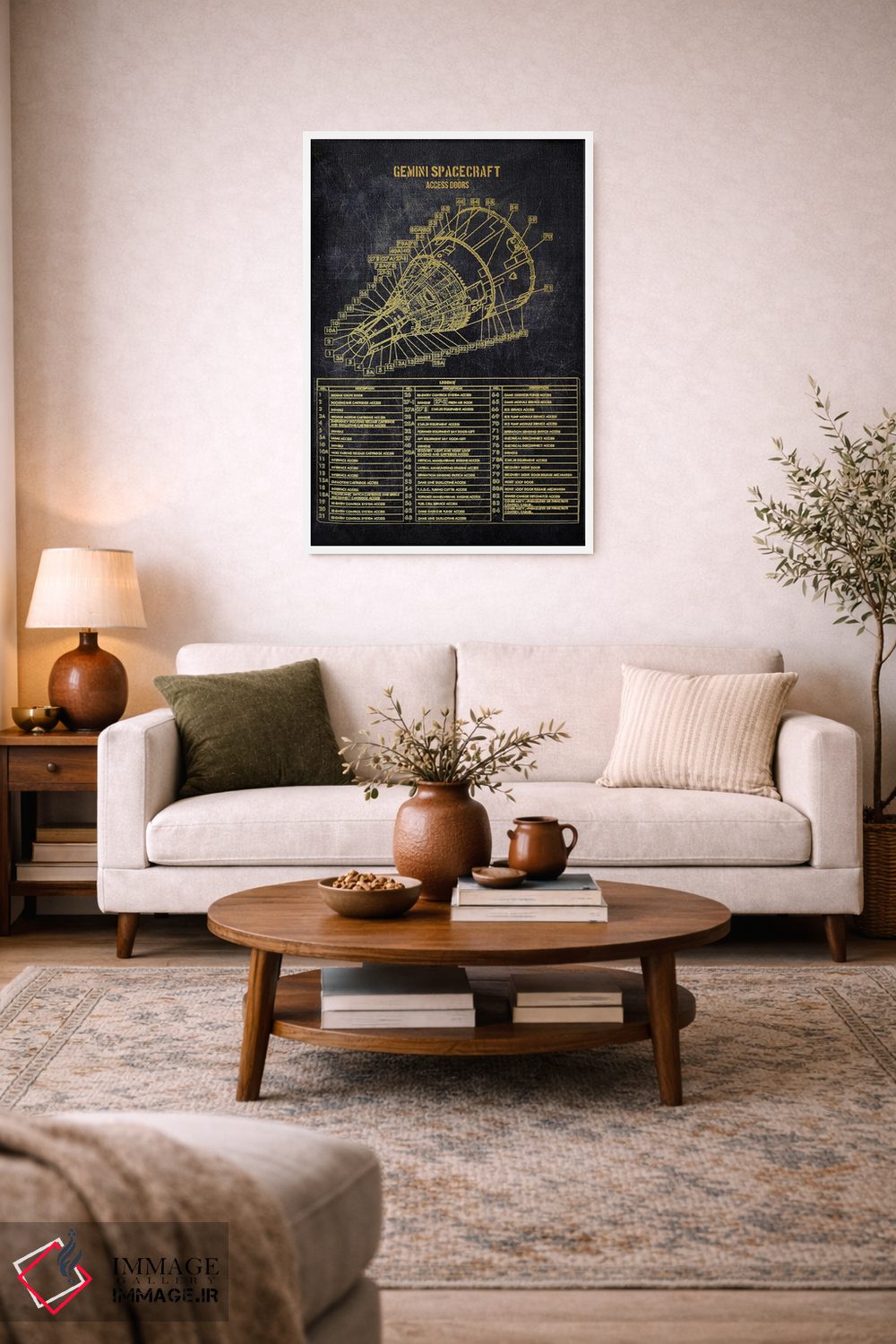 تابلو دکوراتیو جمینی طلایی اثر جوزف فرناندو - D1W