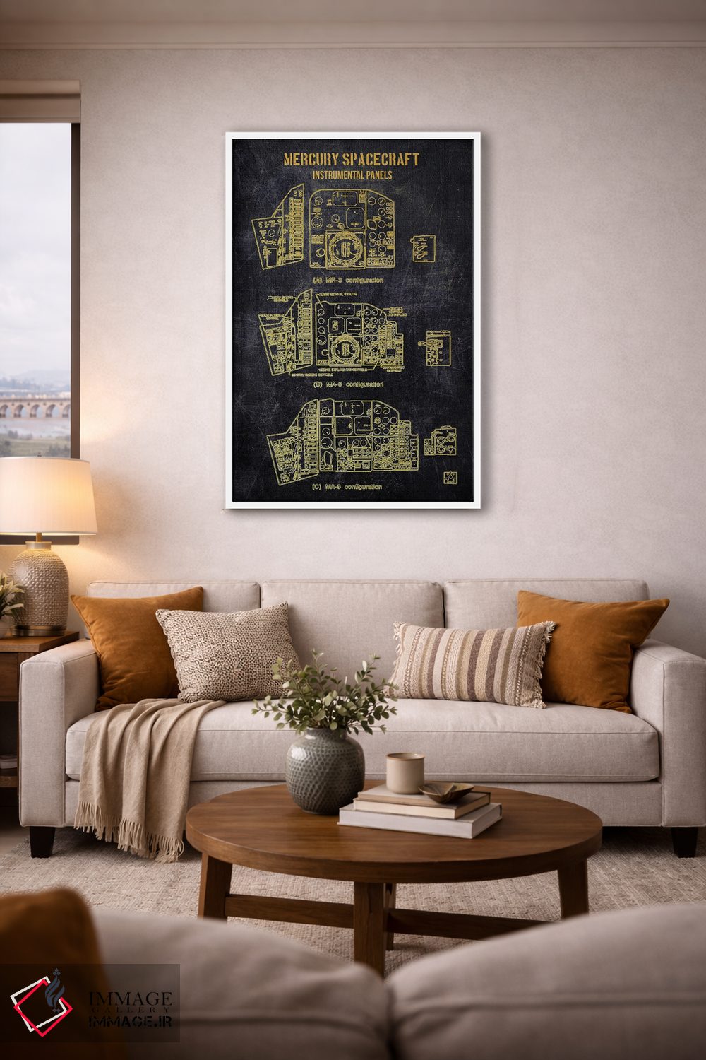 تابلو دکوراتیو پیکربندی فضاپیمای مرکوری اثر جوزف فرناندو - D2W