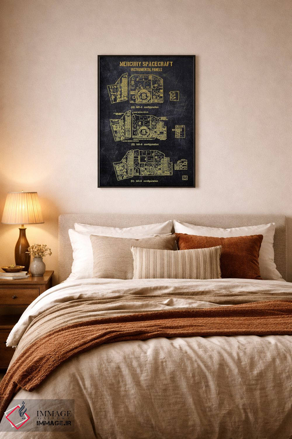 تابلو دکوراتیو پیکربندی فضاپیمای مرکوری اثر جوزف فرناندو - D6B