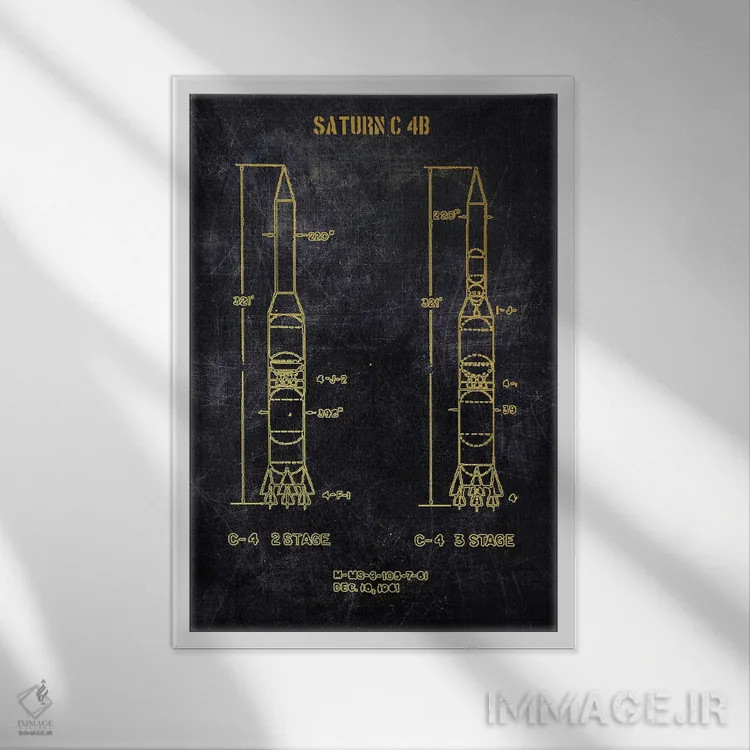 تابلو دکوراتیو ساترن C 4B اثر جوزف فرناندو - نمای قابدار سفید