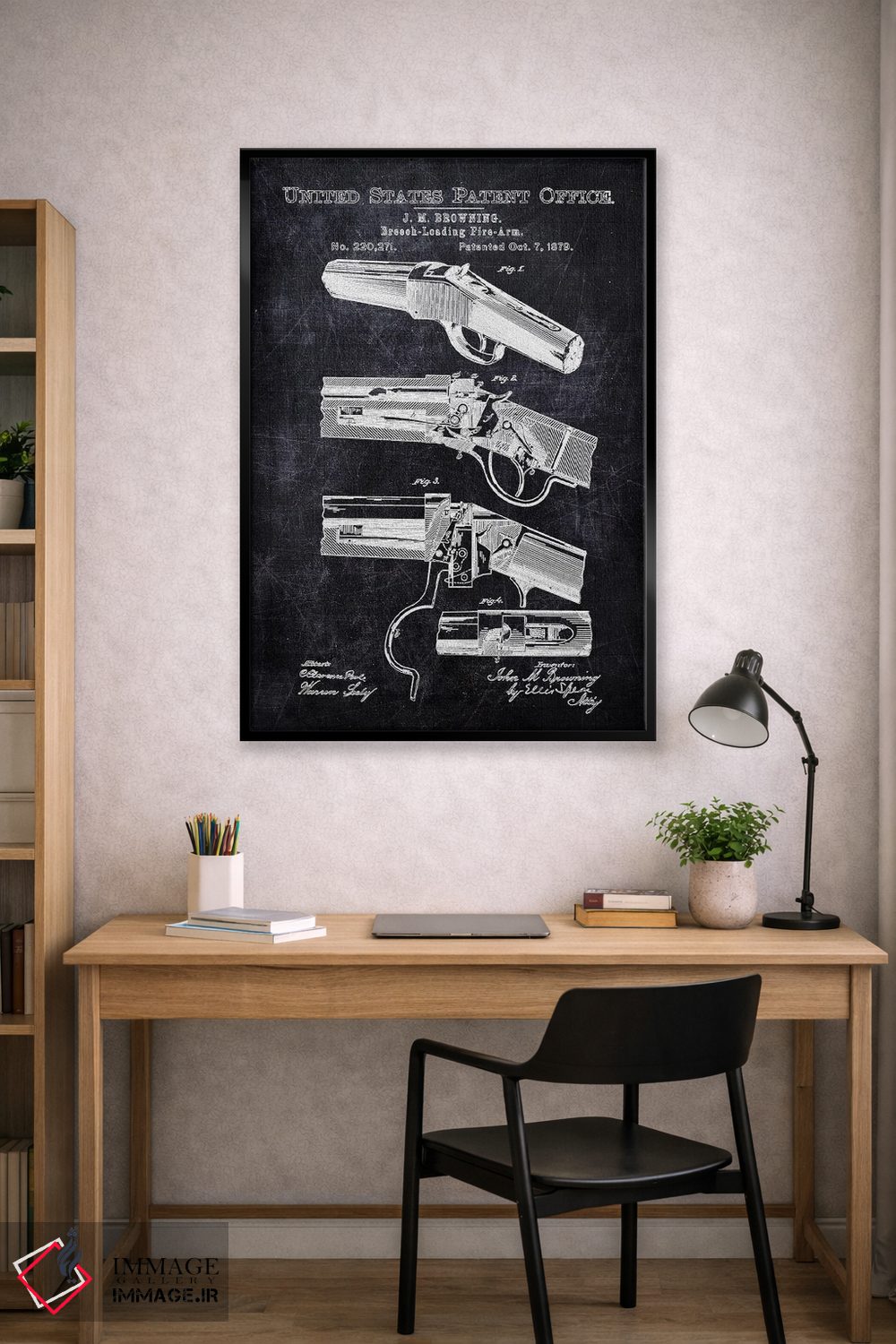 تابلو دکوراتیو سلاح گرم لوباورگ از عقب اثر جوزف فرناندو - D2B
