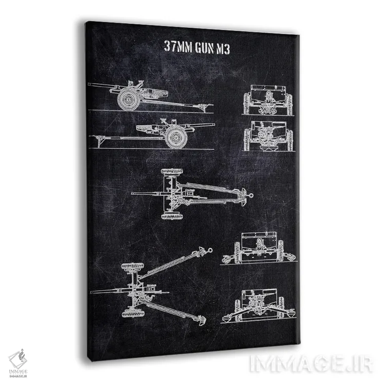 تابلو دکوراتیو توپ ۳۷ میلی متری مدل M3 اثر جوزف فرناندو - نمای پرسپکتیو محصول