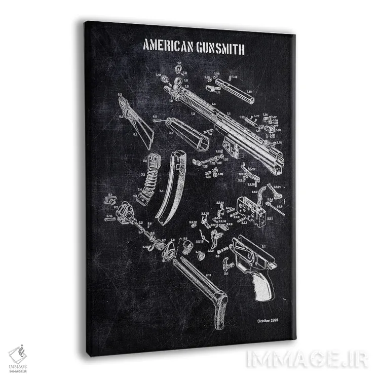 تابلو دکوراتیو سازنده اسلحه آمریکایی اثر جوزف فرناندو - نمای پرسپکتیو محصول