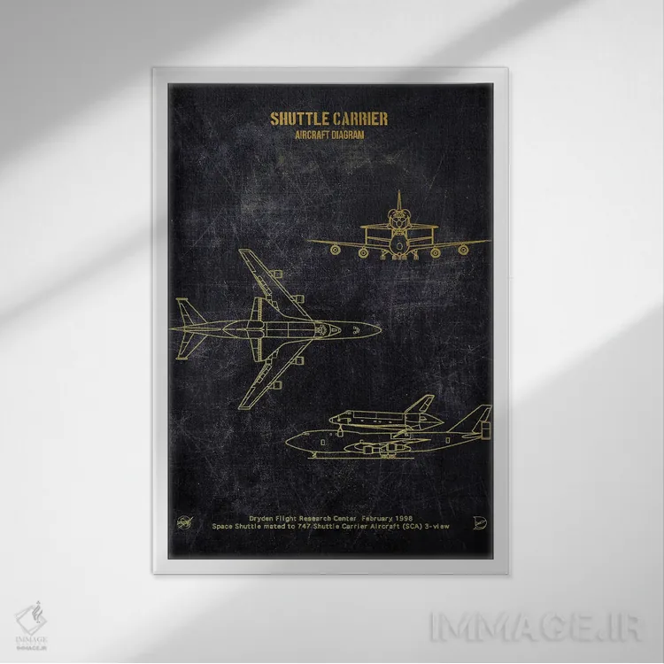 تابلو دکوراتیو ناو هواپیمابر اثر جوزف فرناندو - نمای قابدار سفید