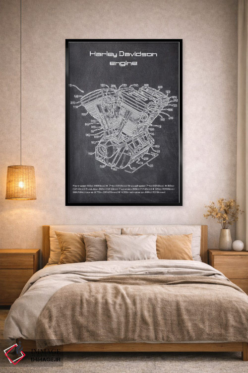 تابلو دکوراتیو موتور هارلی دیویدسون اثر جوزف فرناندو - D2B