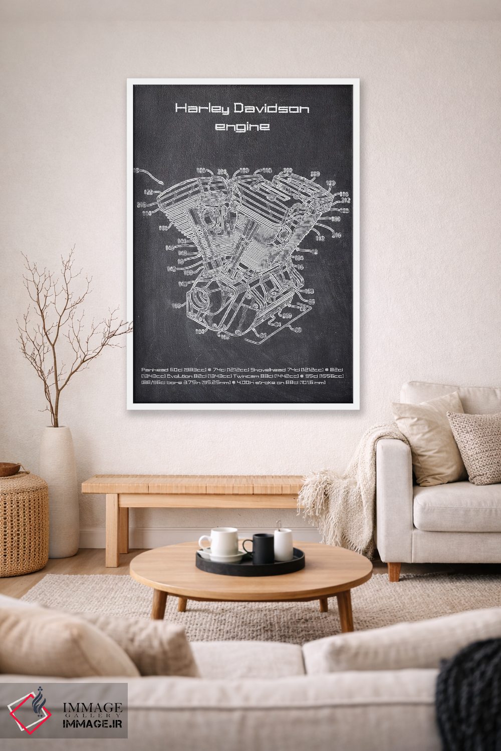 تابلو دکوراتیو موتور هارلی دیویدسون اثر جوزف فرناندو - D1W