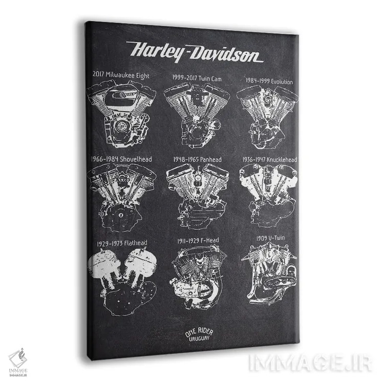 تابلو دکوراتیو موتور هارلی اثر جوزف فرناندو - نمای پرسپکتیو محصول