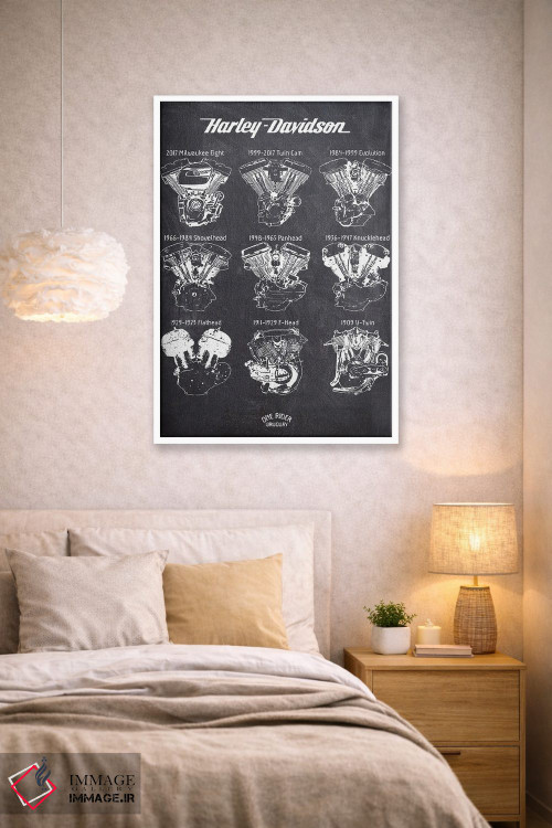 تابلو دکوراتیو موتور هارلی اثر جوزف فرناندو - D1W