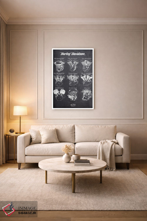 تابلو دکوراتیو موتور هارلی اثر جوزف فرناندو - D4W