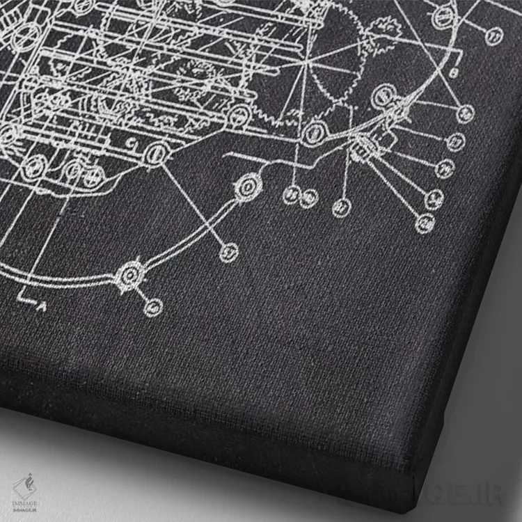 تابلو دکوراتیو موتور ناکل هد ۱۹۴۲ اثر جوزف فرناندو - نمای نزدیک بافت بوم