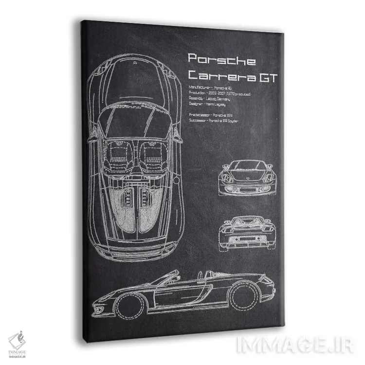 تابلو دکوراتیو پورشه کاررا GT اثر جوزف فرناندو - نمای پرسپکتیو محصول