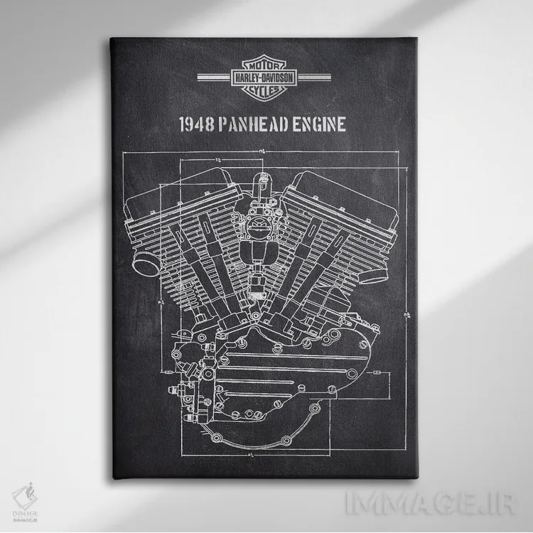 تابلو دکوراتیو موتور پن هد ۱۹۴۸ اثر جوزف فرناندو - نمای روبهرو روی دیوار