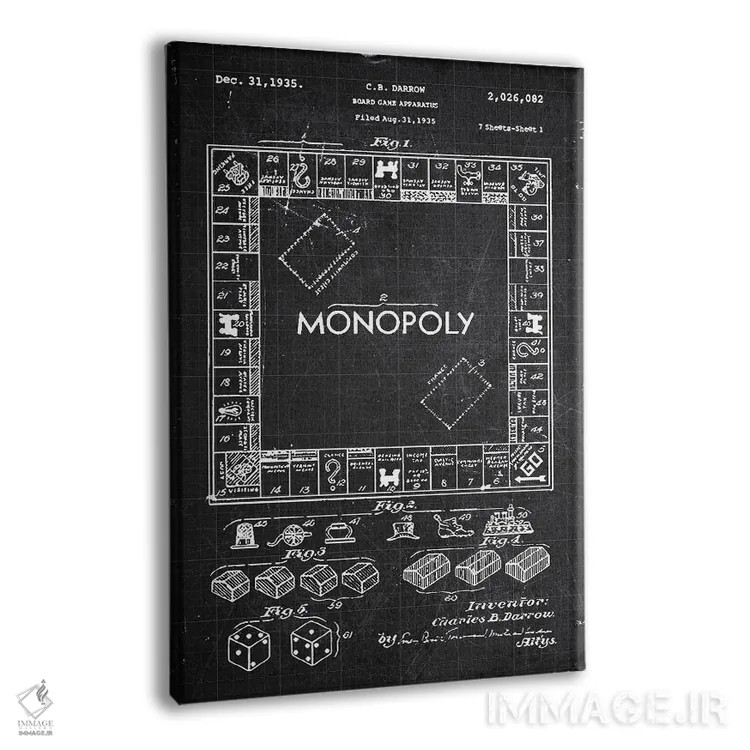 تابلو دکوراتیو بازی رومیزی اثر جوزف فرناندو - نمای پرسپکتیو محصول