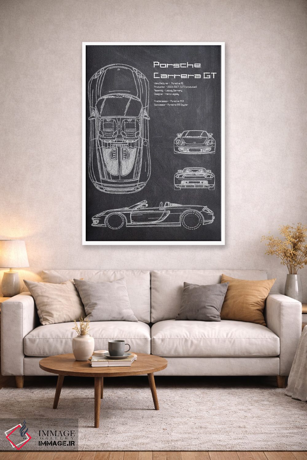 تابلو دکوراتیو پورشه کاررا GT اثر جوزف فرناندو - D1W