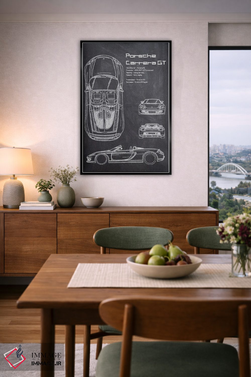 تابلو دکوراتیو پورشه کاررا GT اثر جوزف فرناندو - D6B