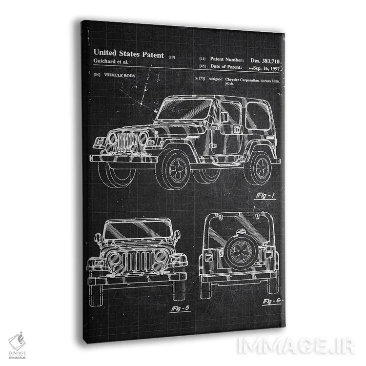 تابلو دکوراتیو جیپ رانگلر اثر جوزف فرناندو - نمای پرسپکتیو محصول