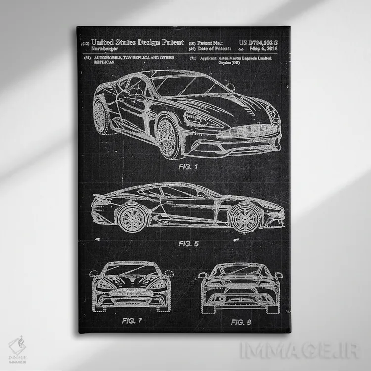 تابلو دکوراتیو استون مارتین اثر جوزف فرناندو - نمای روبهرو روی دیوار