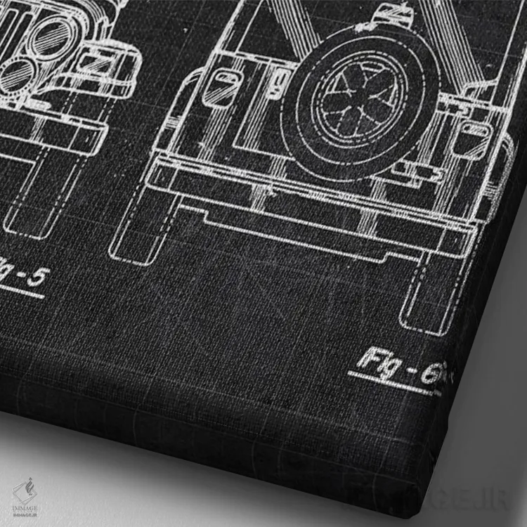 تابلو دکوراتیو جیپ رانگلر اثر جوزف فرناندو - نمای نزدیک بافت بوم