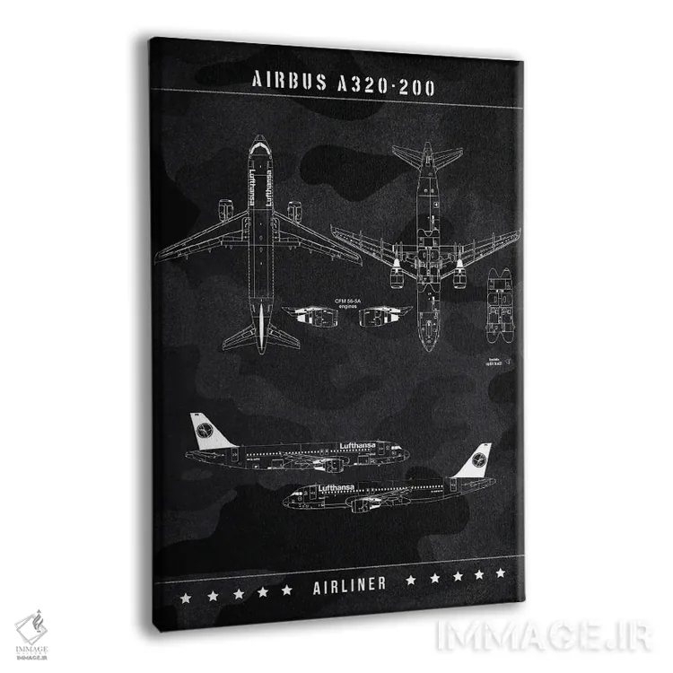 تابلو دکوراتیو ایرباس A320-200 اثر جوزف فرناندو - نمای پرسپکتیو محصول