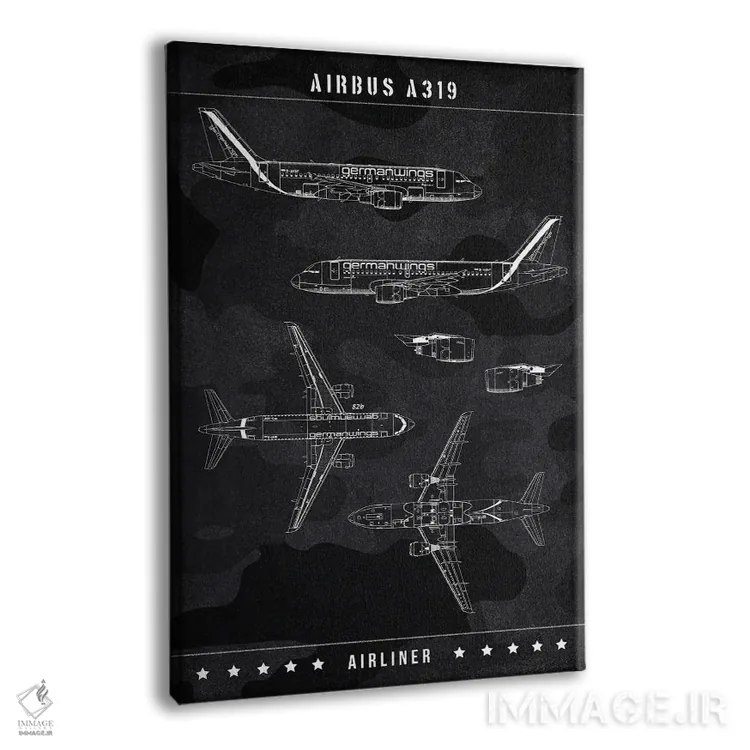 تابلو دکوراتیو ایرباس A319 اثر جوزف فرناندو - نمای پرسپکتیو محصول