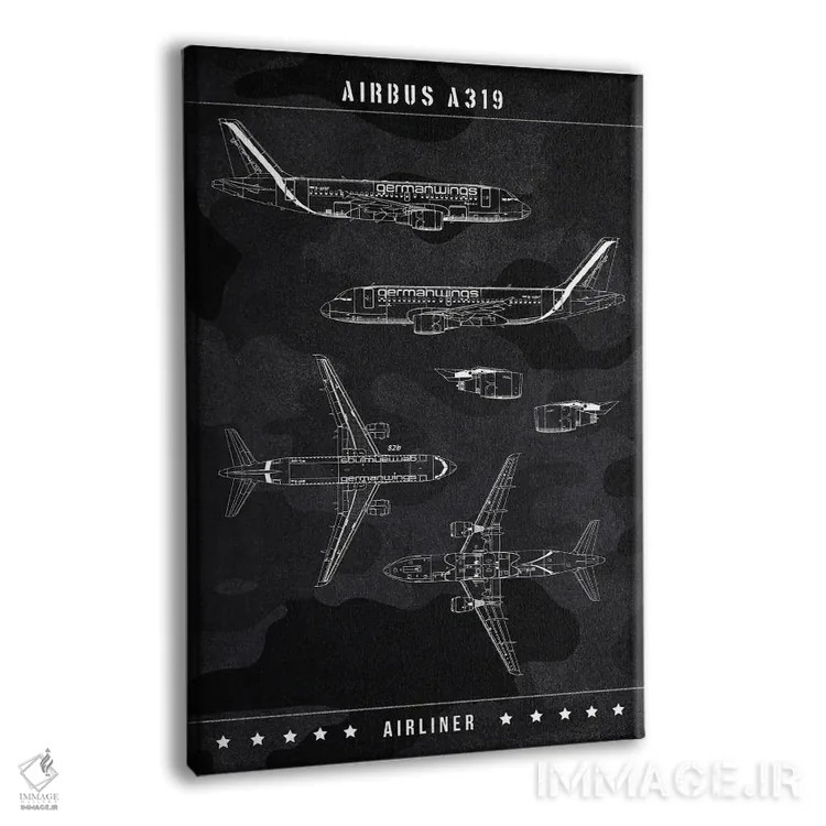 تابلو دکوراتیو ایرباس A319 اثر جوزف فرناندو - نمای پرسپکتیو محصول