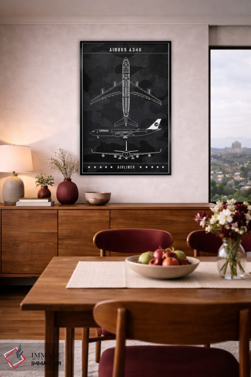 تابلو دکوراتیو ایرباس A340 اثر جوزف فرناندو - D3B
