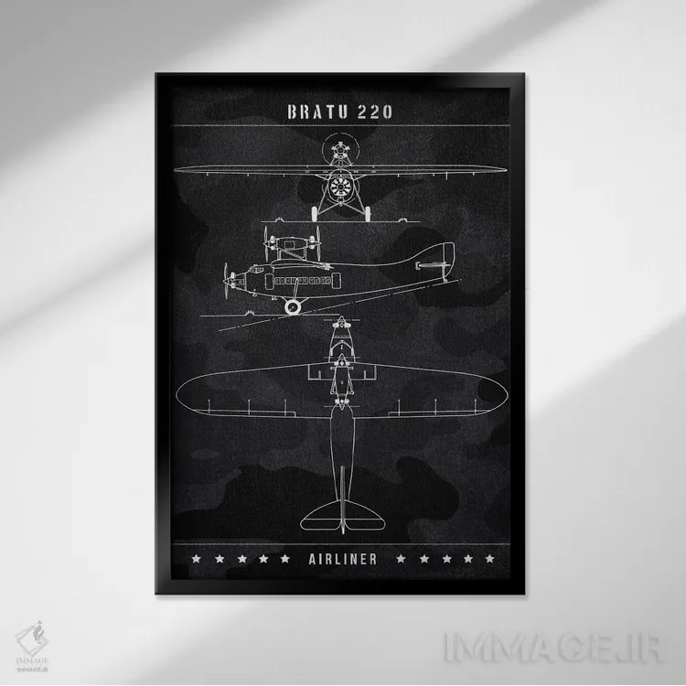 تابلو دکوراتیو براتو ۲۲۰ اثر جوزف فرناندو - نمای قابدار مشکی