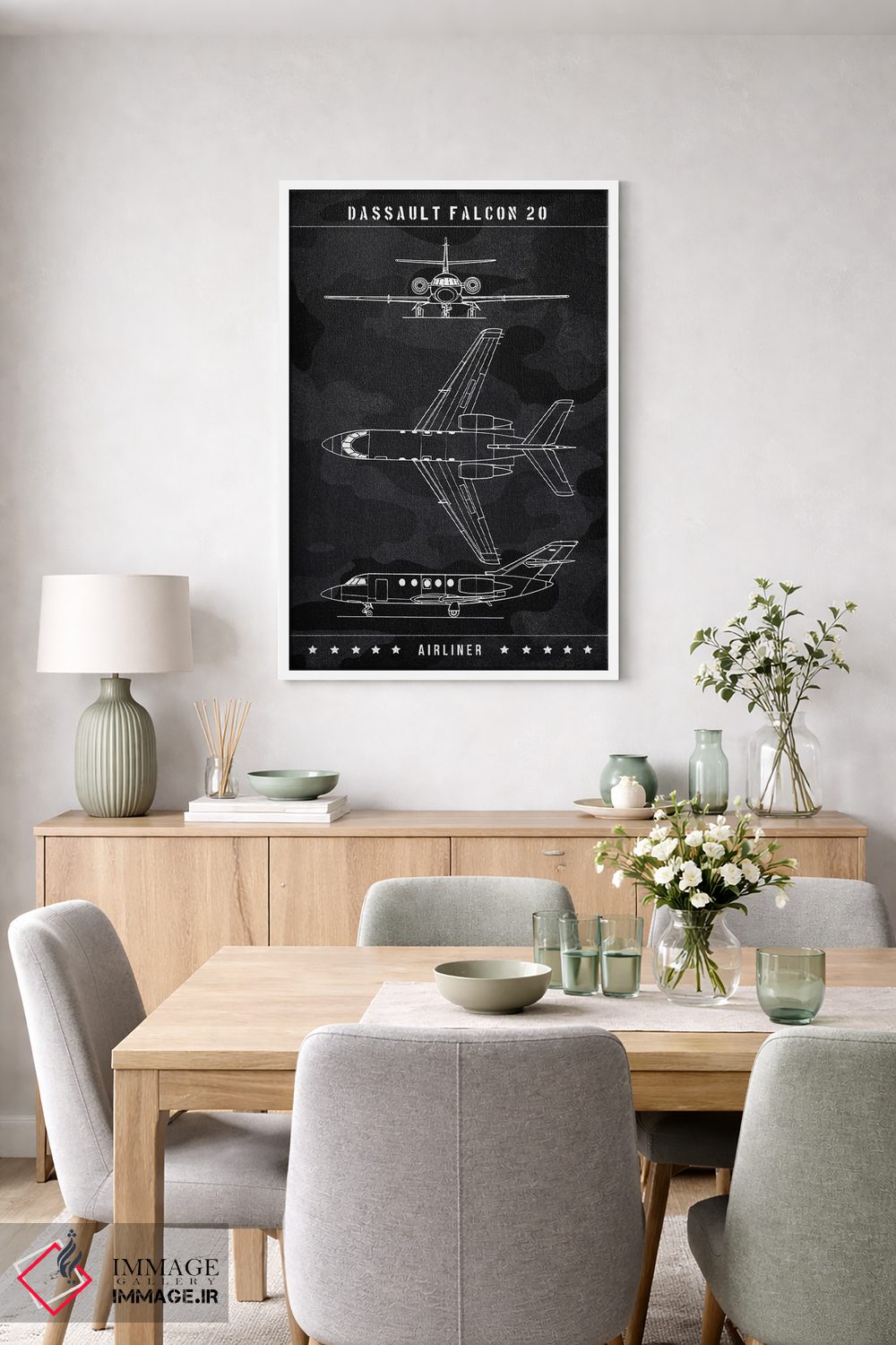 تابلو دکوراتیو داسو فالکن ۲۰ اثر جوزف فرناندو - D5W