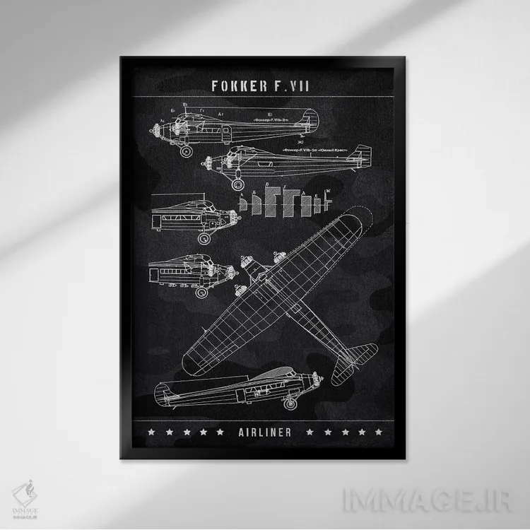 تابلو دکوراتیو فوکر اثر جوزف فرناندو - نمای قابدار مشکی