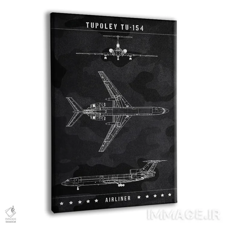 تابلو دکوراتیو توپولف Tu-154 اثر جوزف فرناندو - نمای پرسپکتیو محصول