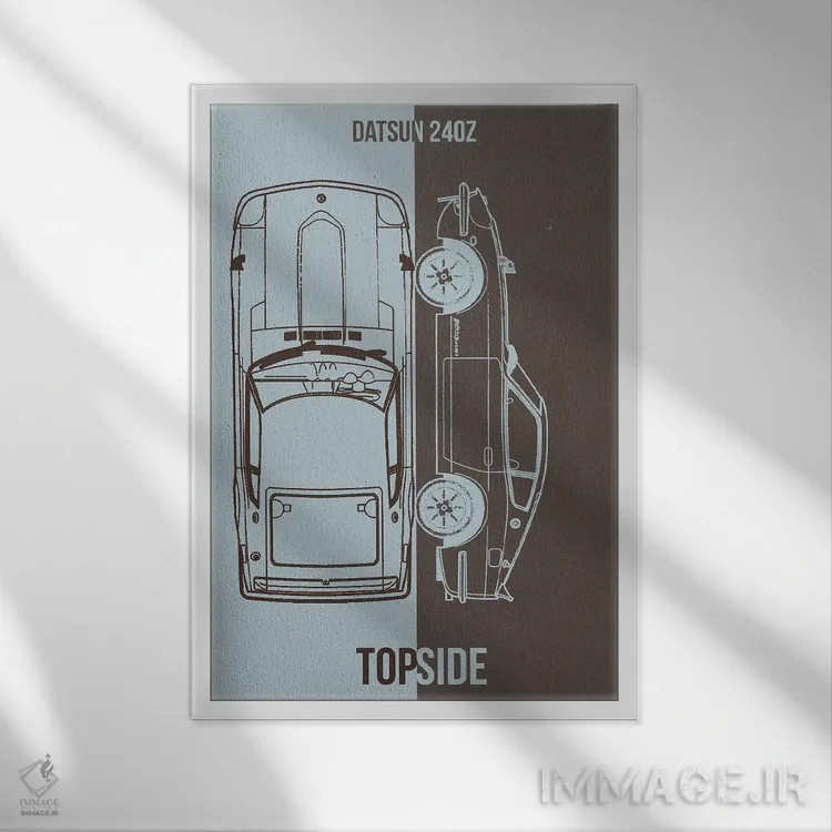 تابلو دکوراتیو داتسون ۲۴۰ زد اثر جوزف فرناندو - نمای قابدار سفید