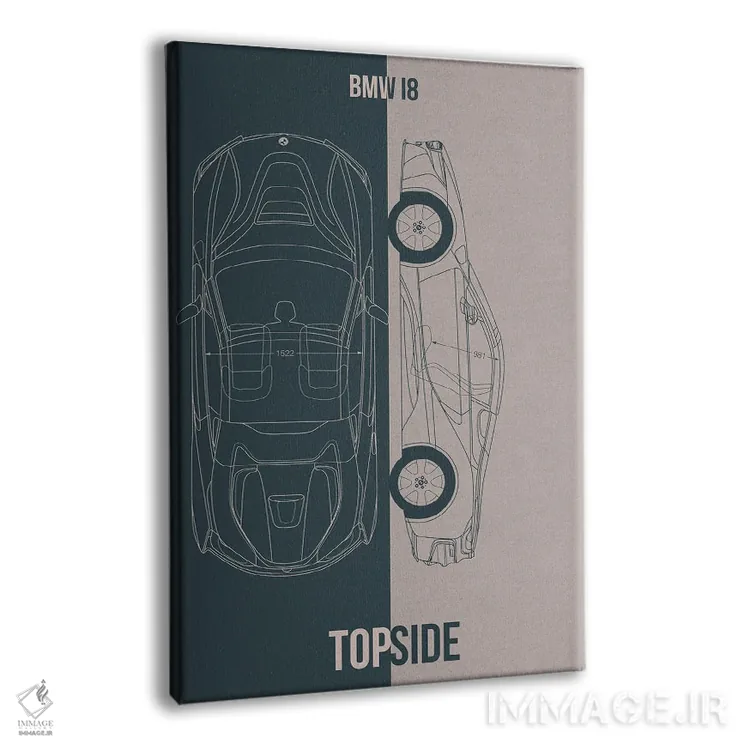 تابلو دکوراتیو بی ام و i8 اثر جوزف فرناندو - نمای پرسپکتیو محصول