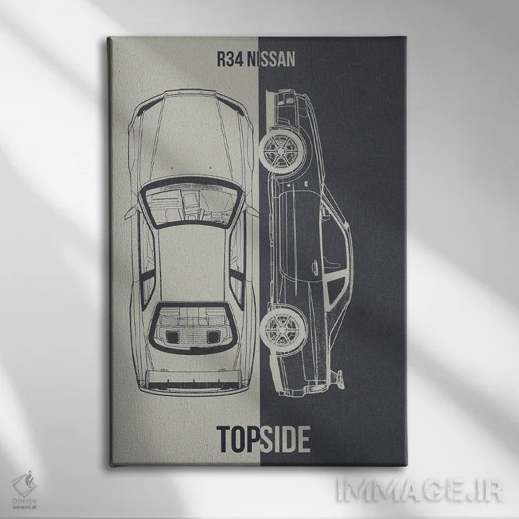 تابلو دکوراتیو نیسان آر۳۴ اثر جوزف فرناندو - نمای روبهرو روی دیوار