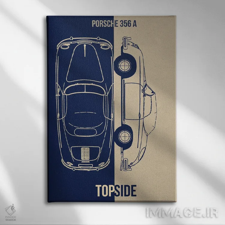 تابلو دکوراتیو پورشه ۳۵۶ ای اثر جوزف فرناندو - نمای روبهرو روی دیوار