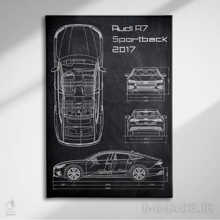 تابلو دکوراتیو آئودی آ۷ اسپرت بک ۲۰۱۷ اثر جوزف فرناندو - نمای روبهرو روی دیوار