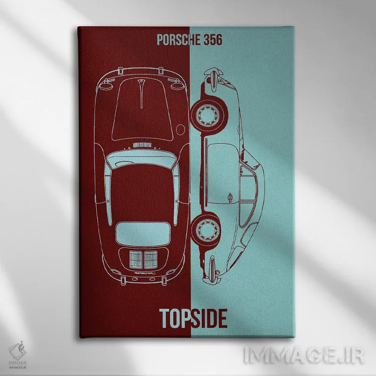تابلو دکوراتیو پورشه ۳۵۶ اثر جوزف فرناندو - نمای روبهرو روی دیوار