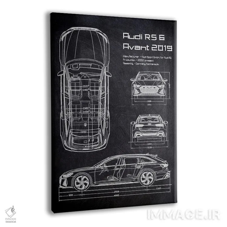 تابلو دکوراتیو آئودی آر اس۶ آوانت ۲۰۱۹ اثر جوزف فرناندو - نمای پرسپکتیو محصول
