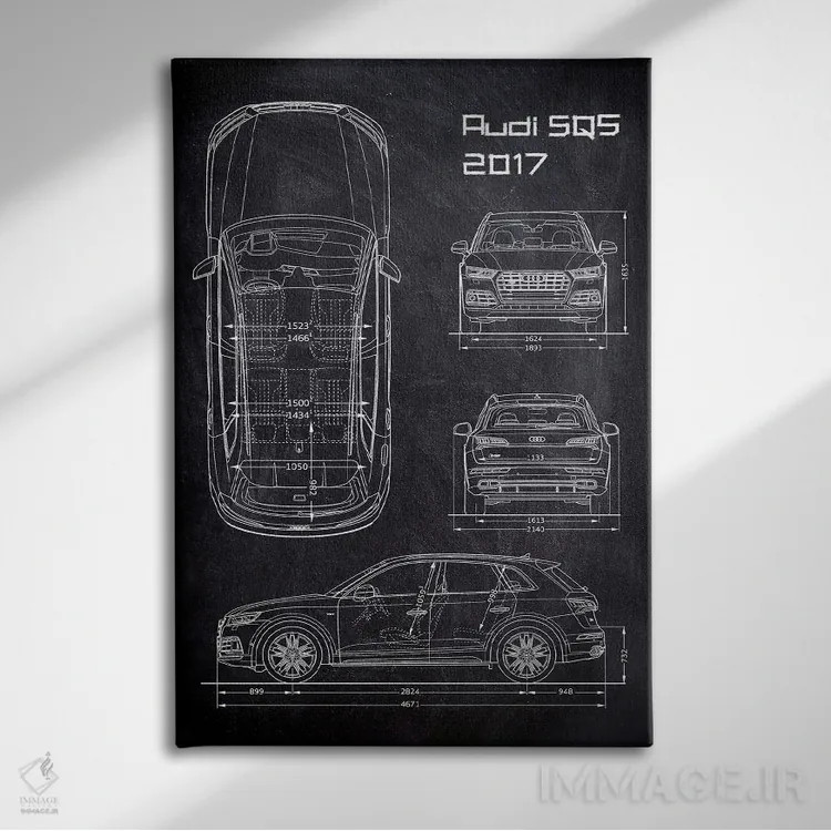 تابلو دکوراتیو آئودی اس کیو۵ مدل ۲۰۱۷ اثر جوزف فرناندو - نمای روبهرو روی دیوار