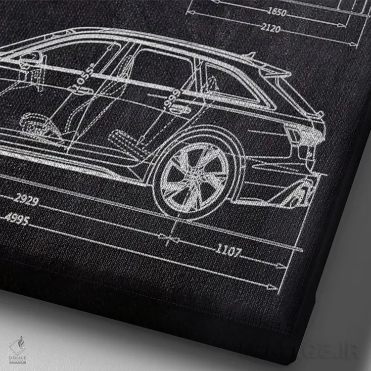 تابلو دکوراتیو آئودی آر اس۶ آوانت ۲۰۱۹ اثر جوزف فرناندو - نمای نزدیک بافت بوم